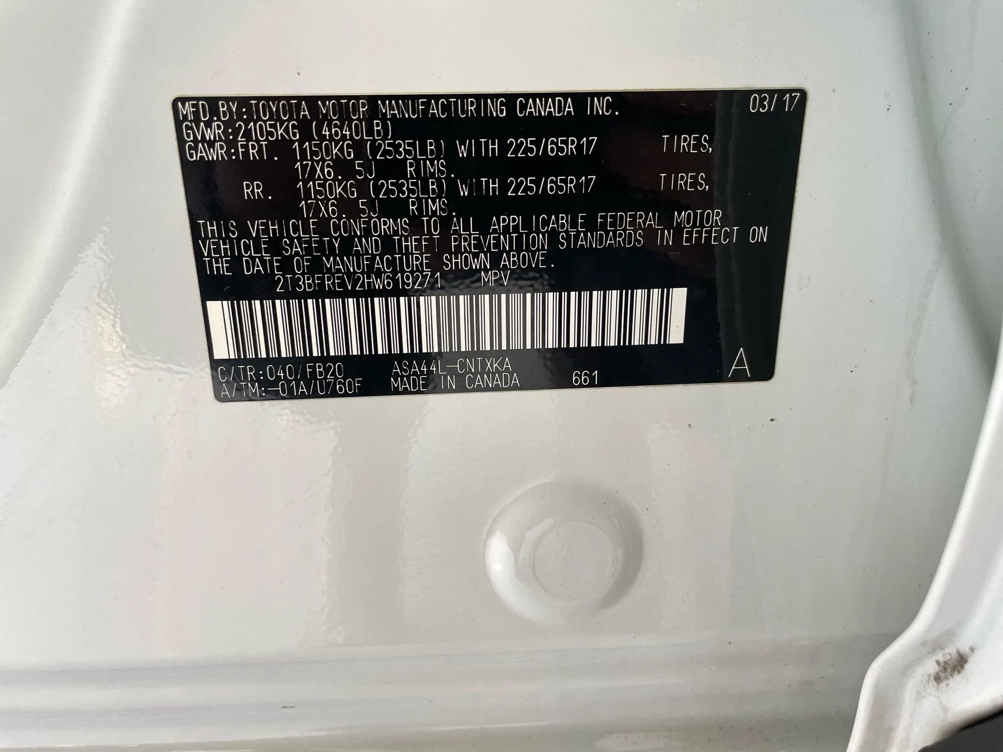 Used 2017 Toyota RAV4 LE w/ All Weather Liner Package image 28