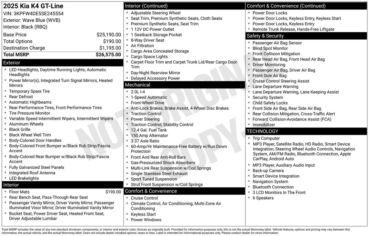 Used 2025 Kia K4 GT-Line FWD image 5