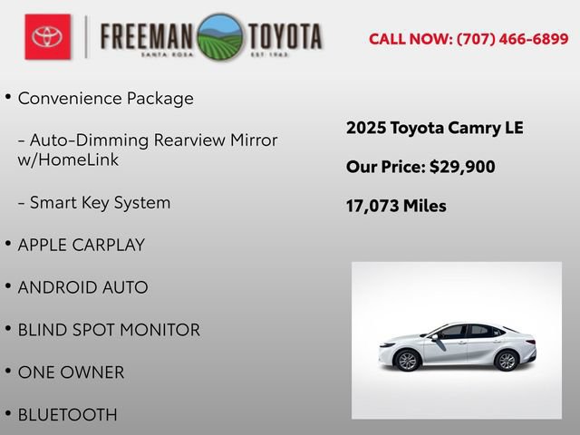 Used 2025 Toyota Camry LE w/ Convenience Package FWD image 5