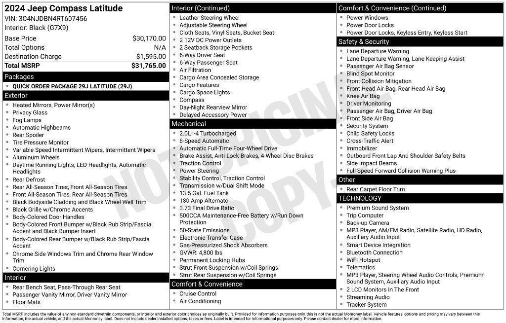 Used 2024 Jeep Compass Latitude AWD/4WD image 18