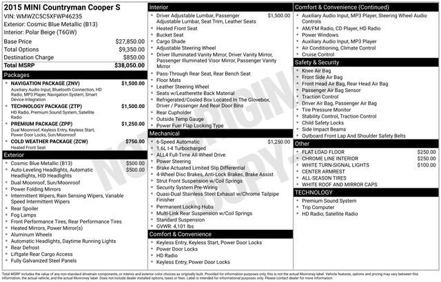 Used 2015 MINI Cooper Countryman S