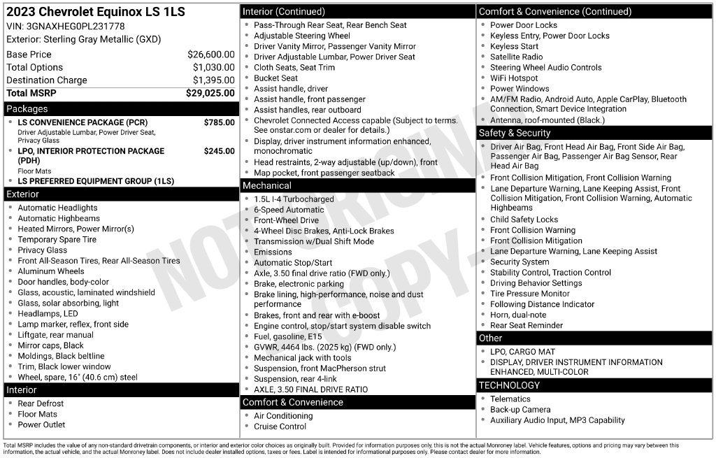 Used 2023 Chevrolet Equinox LS w/ LS Convenience Package FWD image 29