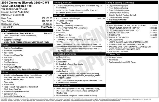 Used 2024 Chevrolet Silverado 3500 W/T w/ WT Convenience Package AWD/4WD image 31