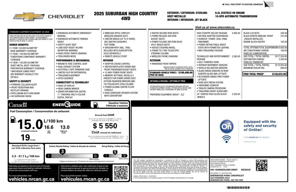 Used 2025 Chevrolet Suburban High Country AWD/4WD image 4