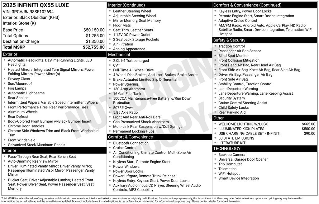 Used 2025 INFINITI QX55 Luxe image 3