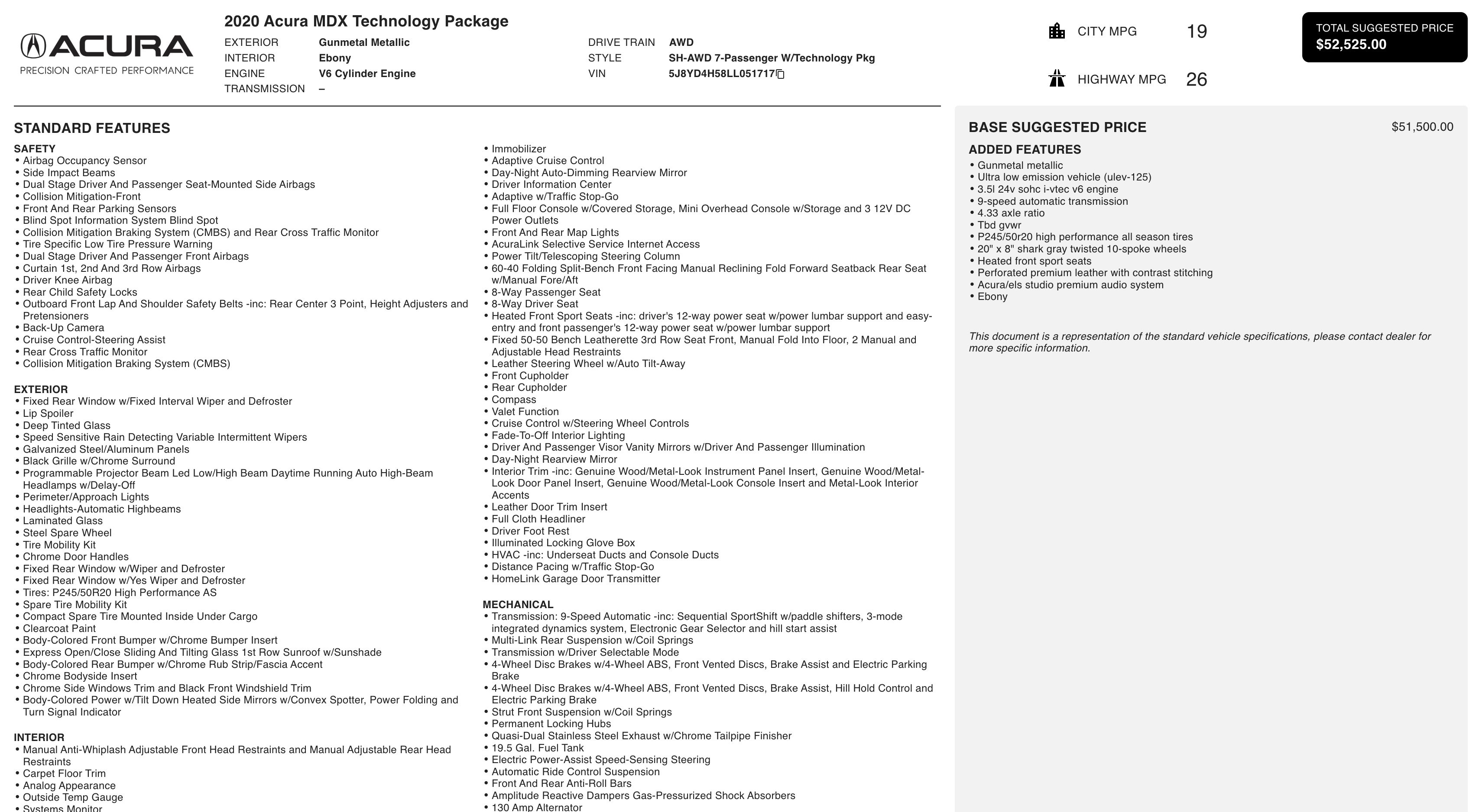 Used 2020 Acura MDX w/Technology Pkg image 2