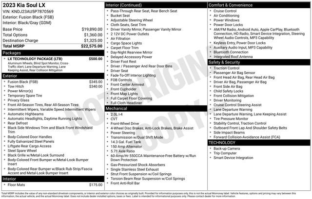 Used 2023 Kia Soul LX w/ LX Technology Package FWD image 27