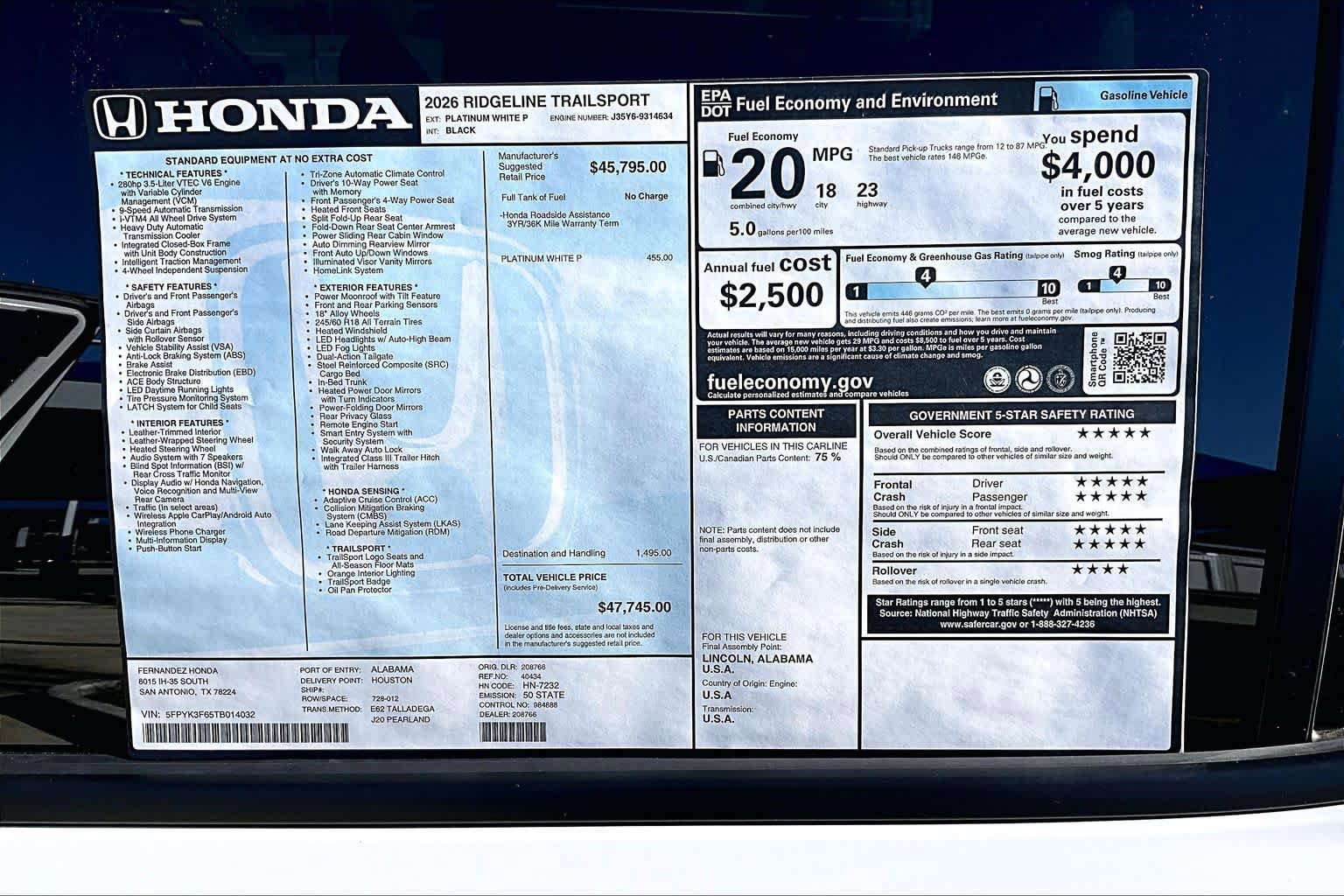 New 2026 Honda Ridgeline TrailSport image 19