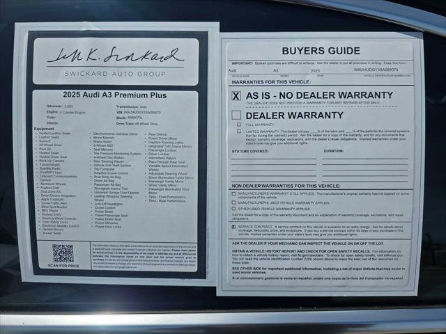 Used 2025 Audi A3 2.0T Premium Plus w/ Premium Plus Package AWD/4WD image 15