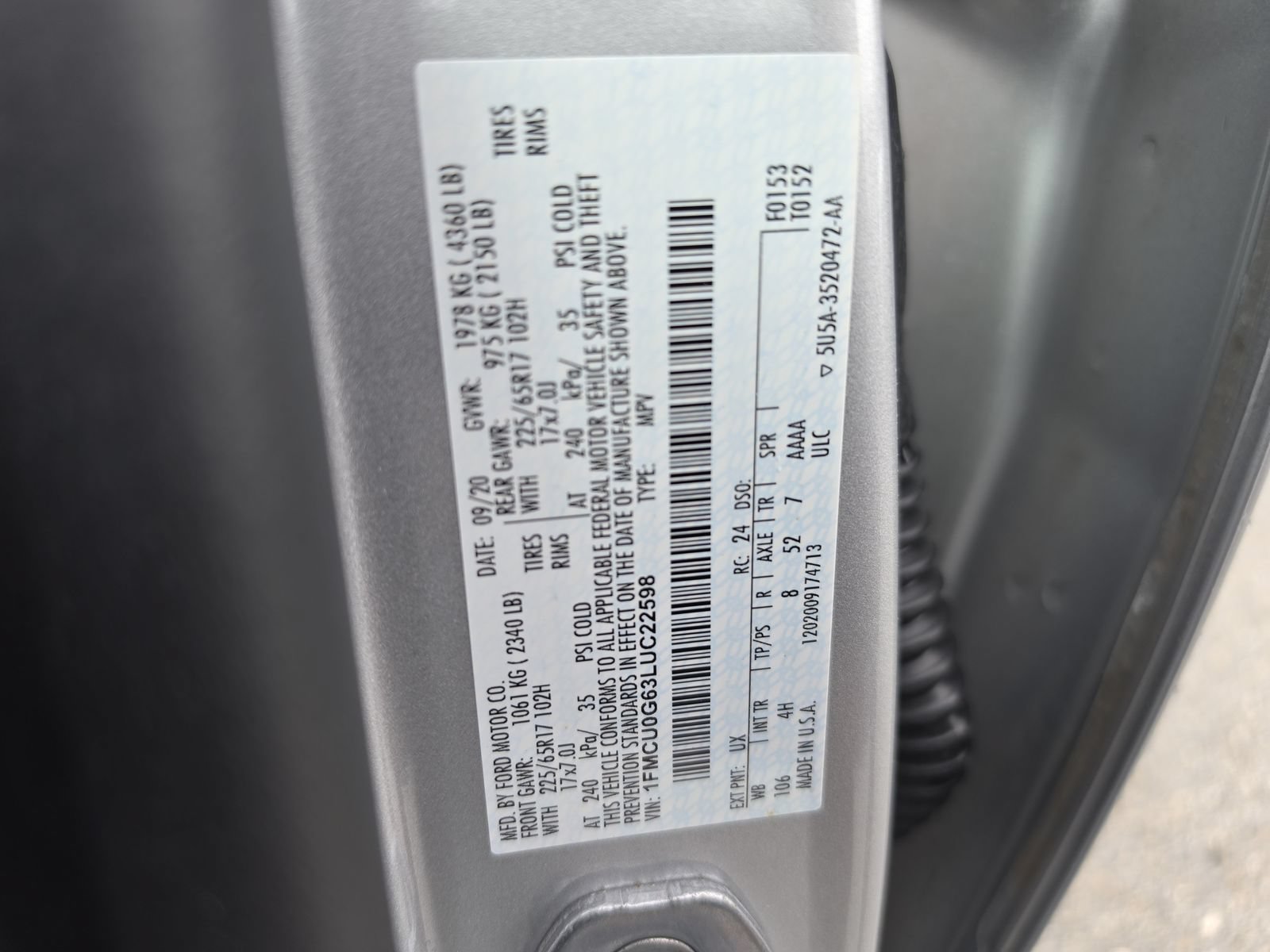 Used 2020 Ford Escape SE FWD image 41