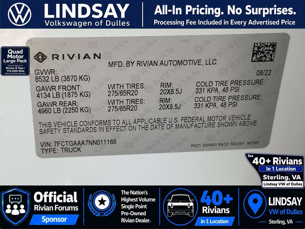Used 2022 Rivian R1T Adventure AWD/4WD image 29
