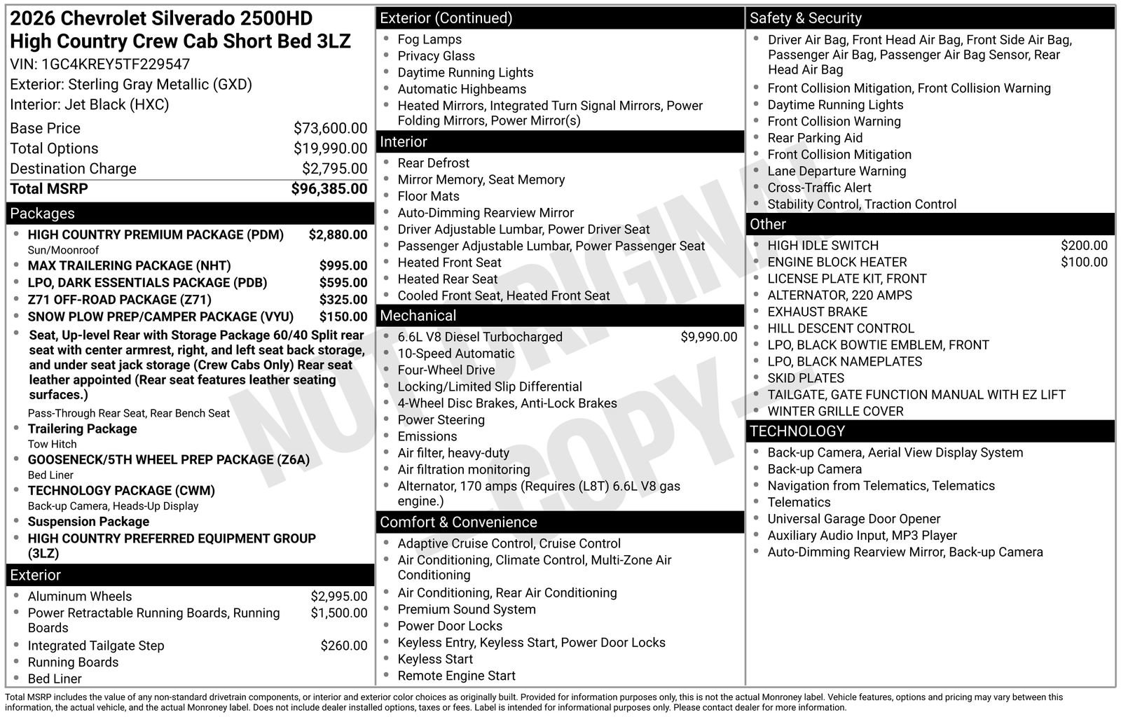 New 2026 Chevrolet Silverado 2500 High Country w/ High Country Premium Package AWD/4WD image 23