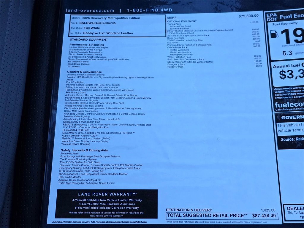 New 2025 Land Rover Discovery Metropolitan Edition image 34