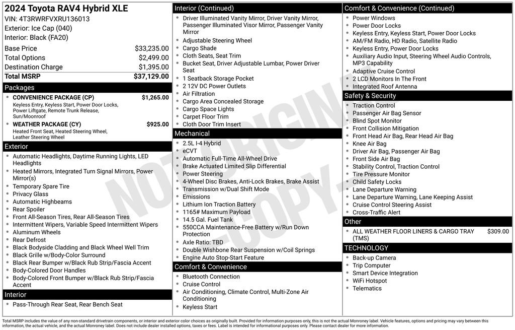 Used 2024 Toyota RAV4 XLE w/ Convenience Package AWD/4WD image 17