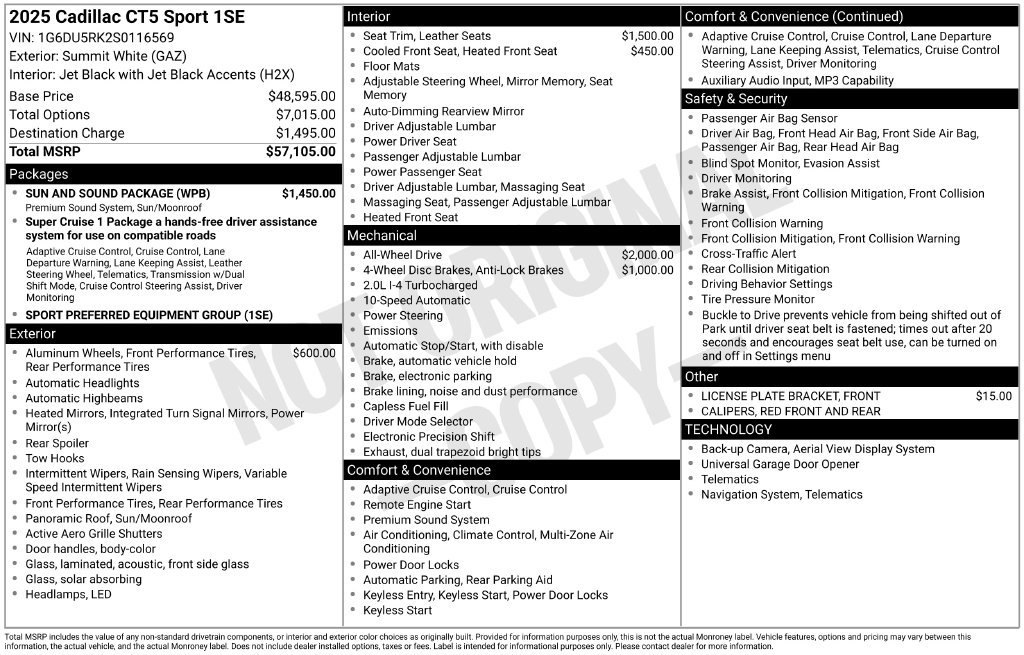 Certified 2025 Cadillac CT5 Sport w/ Sun And Sound Package AWD/4WD image 42