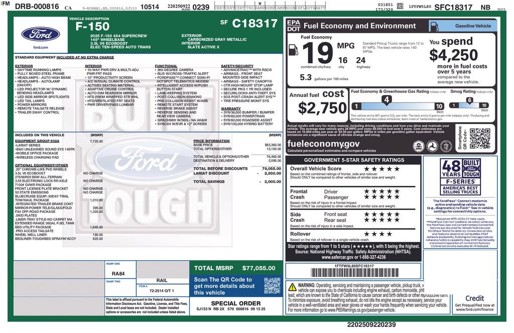Used 2025 Ford F150 Lariat w/ Equipment Group 502A High AWD/4WD image 37