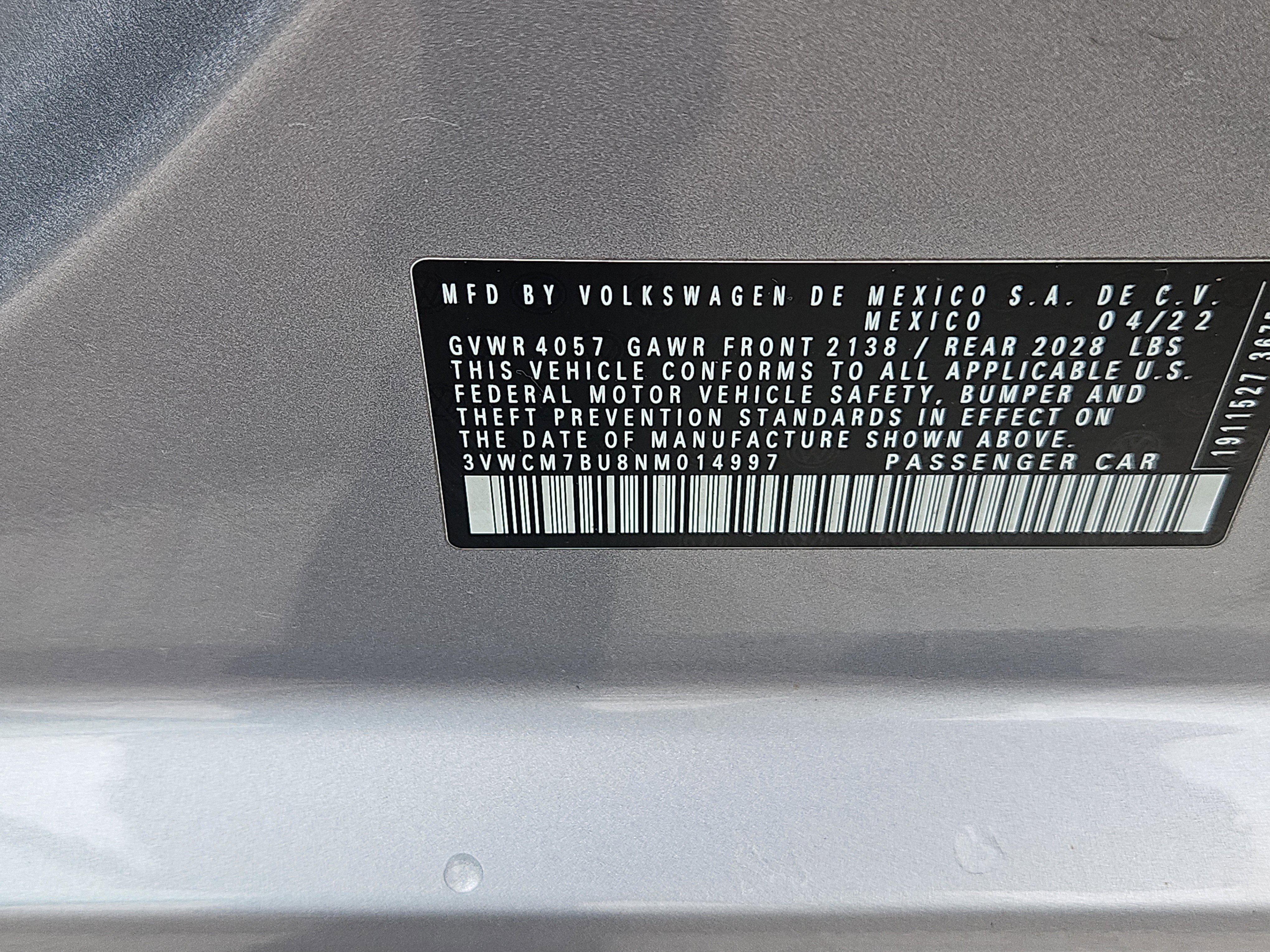 Certified 2022 Volkswagen Jetta S FWD image 8