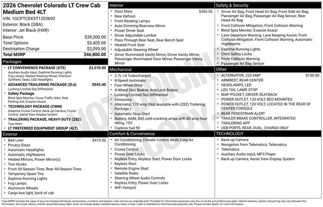 New 2026 Chevrolet Colorado LT w/ LT Convenience Package AWD/4WD image 3