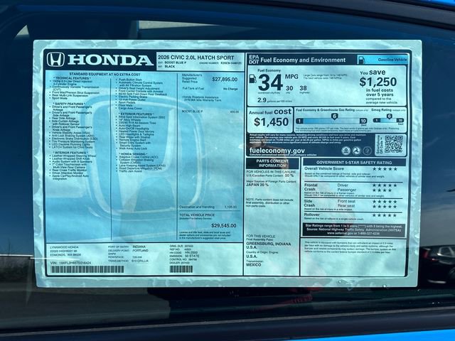 New 2026 Honda Civic Sport image 31