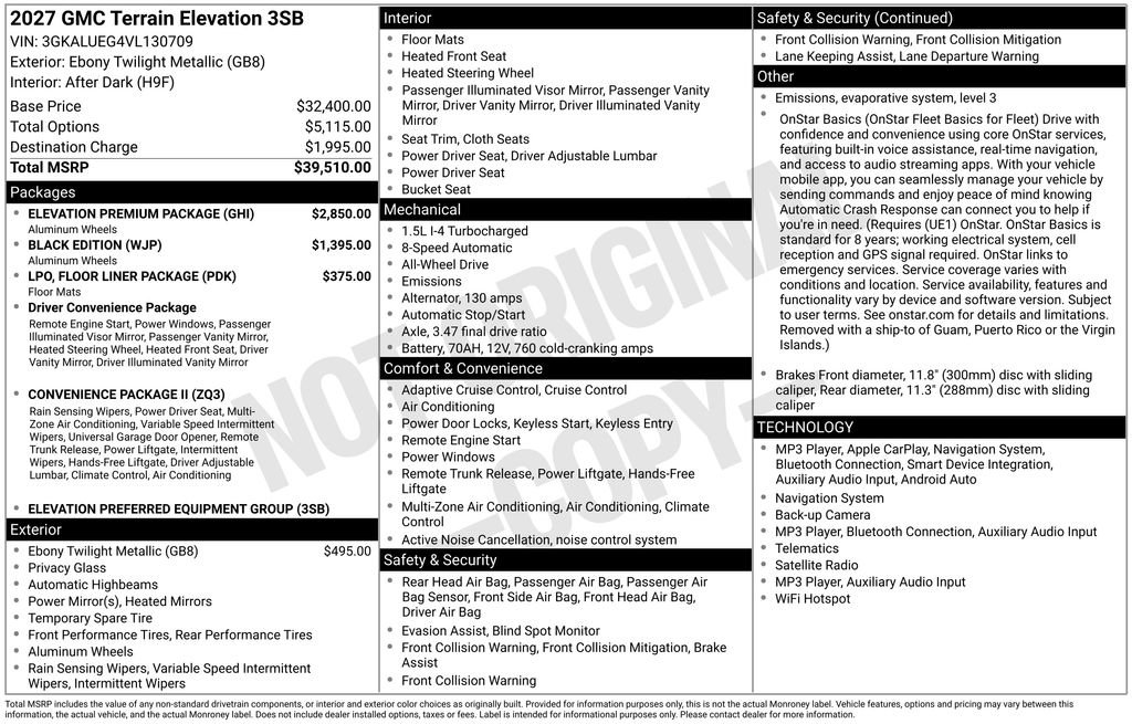 New 2027 GMC Terrain Elevation w/ Elevation Premium Package AWD/4WD image 4