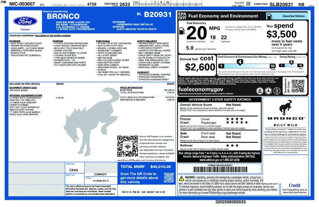 Used 2025 Ford Bronco Big Bend AWD/4WD image 32