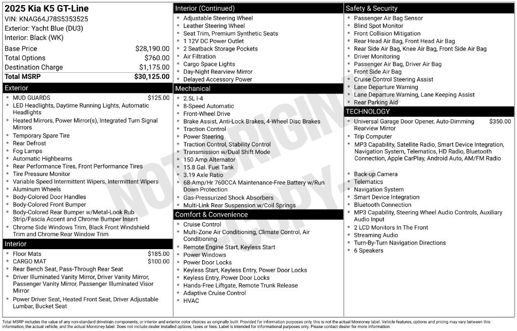 Used 2025 Kia K5 GT-Line FWD image 2
