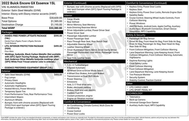 Used 2022 Buick Encore GX Essence AWD/4WD image 37