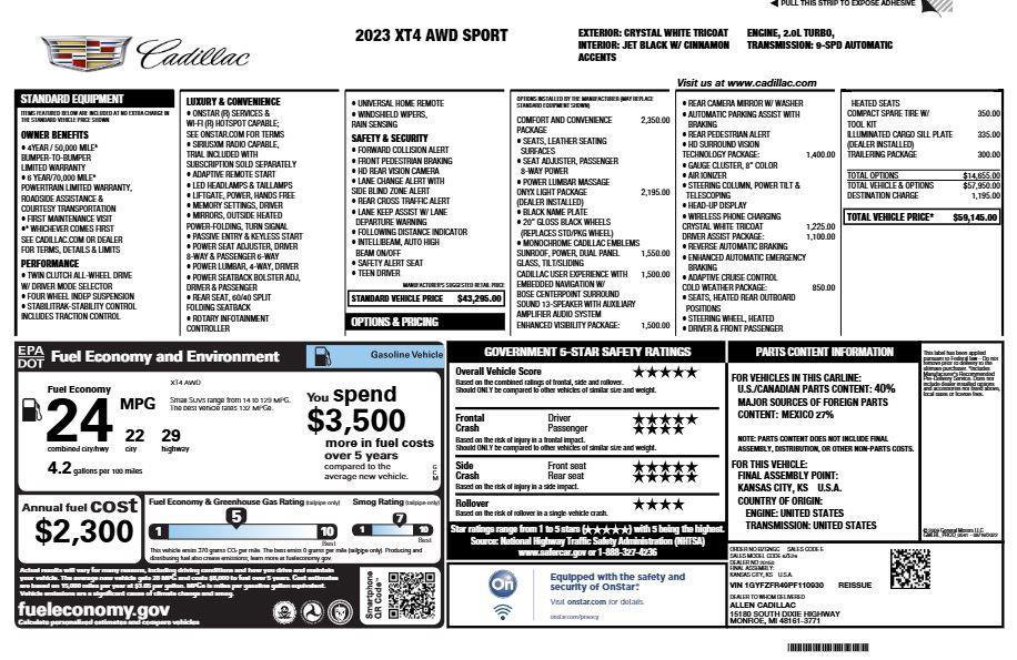 Certified 2023 Cadillac XT4 Sport image 6