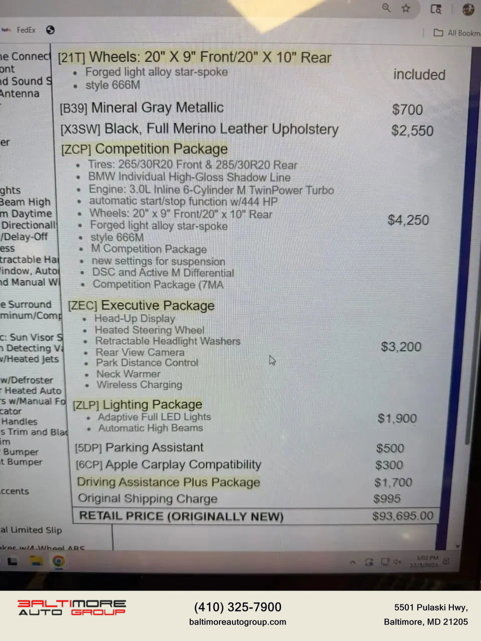 Used 2017 BMW M4 Convertible w/ Competition Package image 3