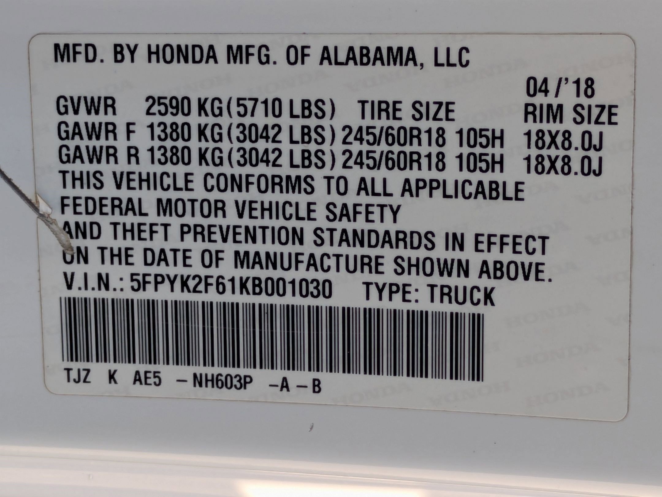 Used 2019 Honda Ridgeline RTL-T image 34