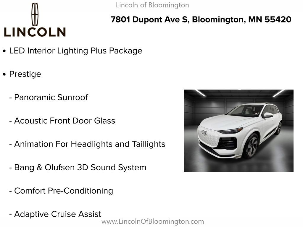 Used 2025 Audi Q6 e-tron Prestige w/ Beige Warm Weather Package image 5