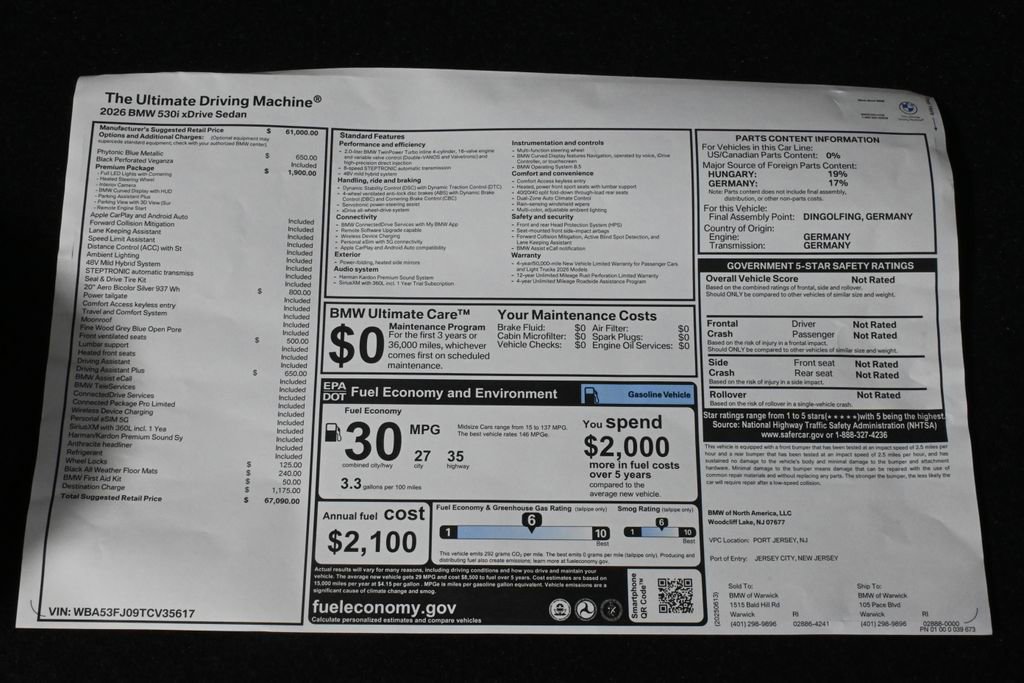 Used 2026 BMW 530i xDrive w/ Premium Package image 40