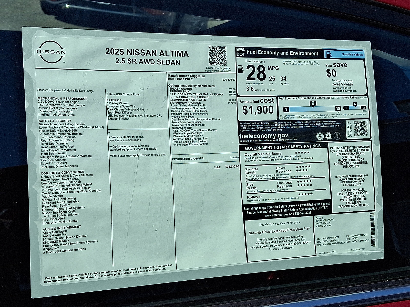 New 2025 Nissan Altima 2.5 SR w/ SR Premium Package image 19