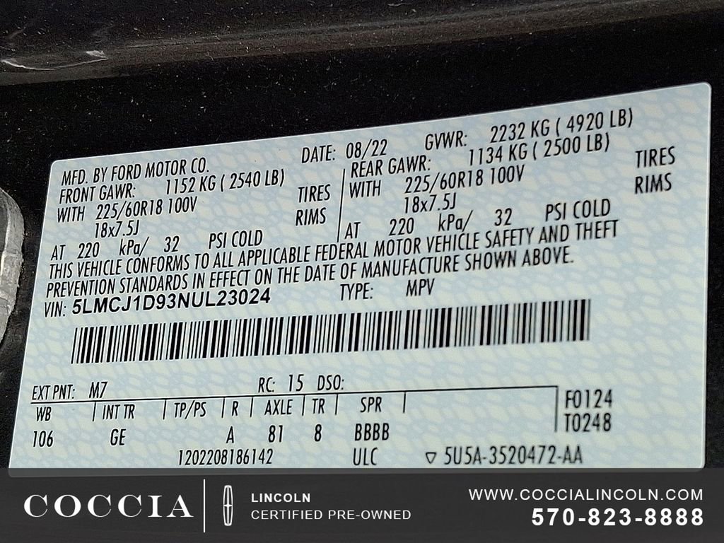 Used 2022 Lincoln Corsair AWD w/ Equipment Group 101A image 27