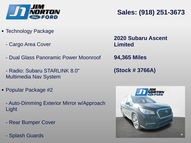 Used 2020 Subaru Ascent Limited w/ Technology Package AWD/4WD image 8