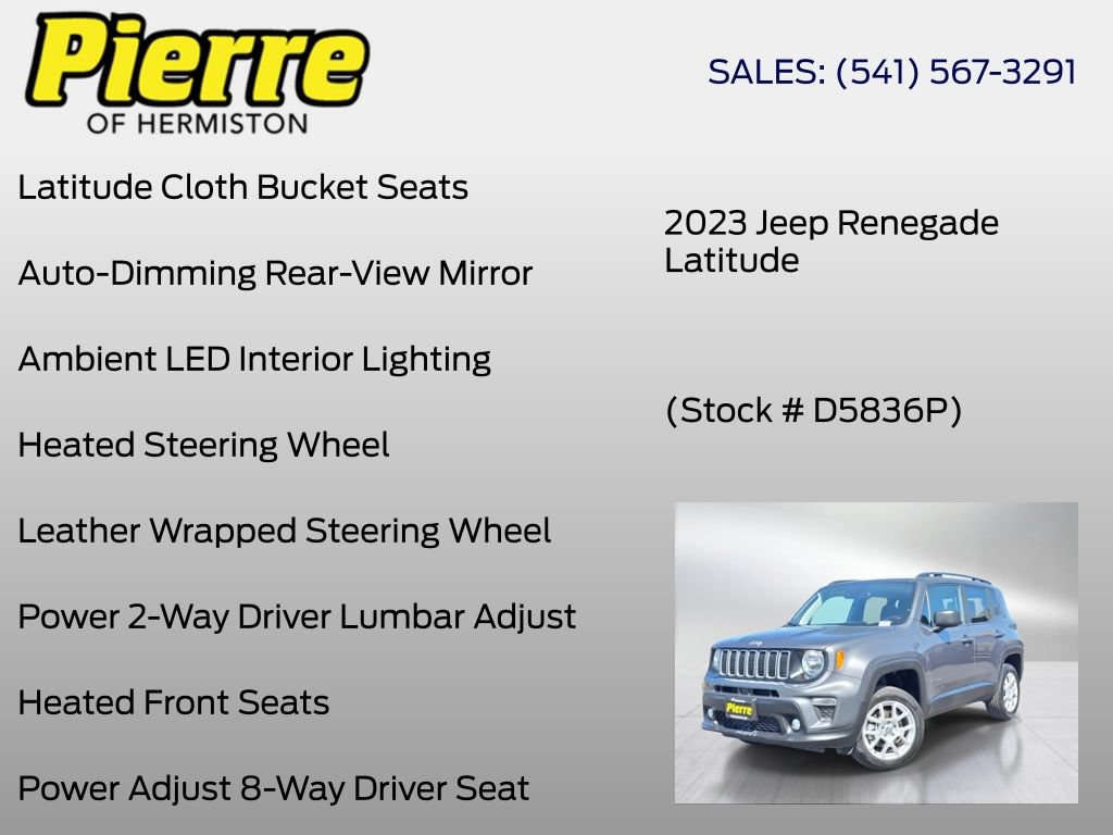 Used 2023 Jeep Renegade Latitude w/ Sun/Sound Group AWD/4WD image 24