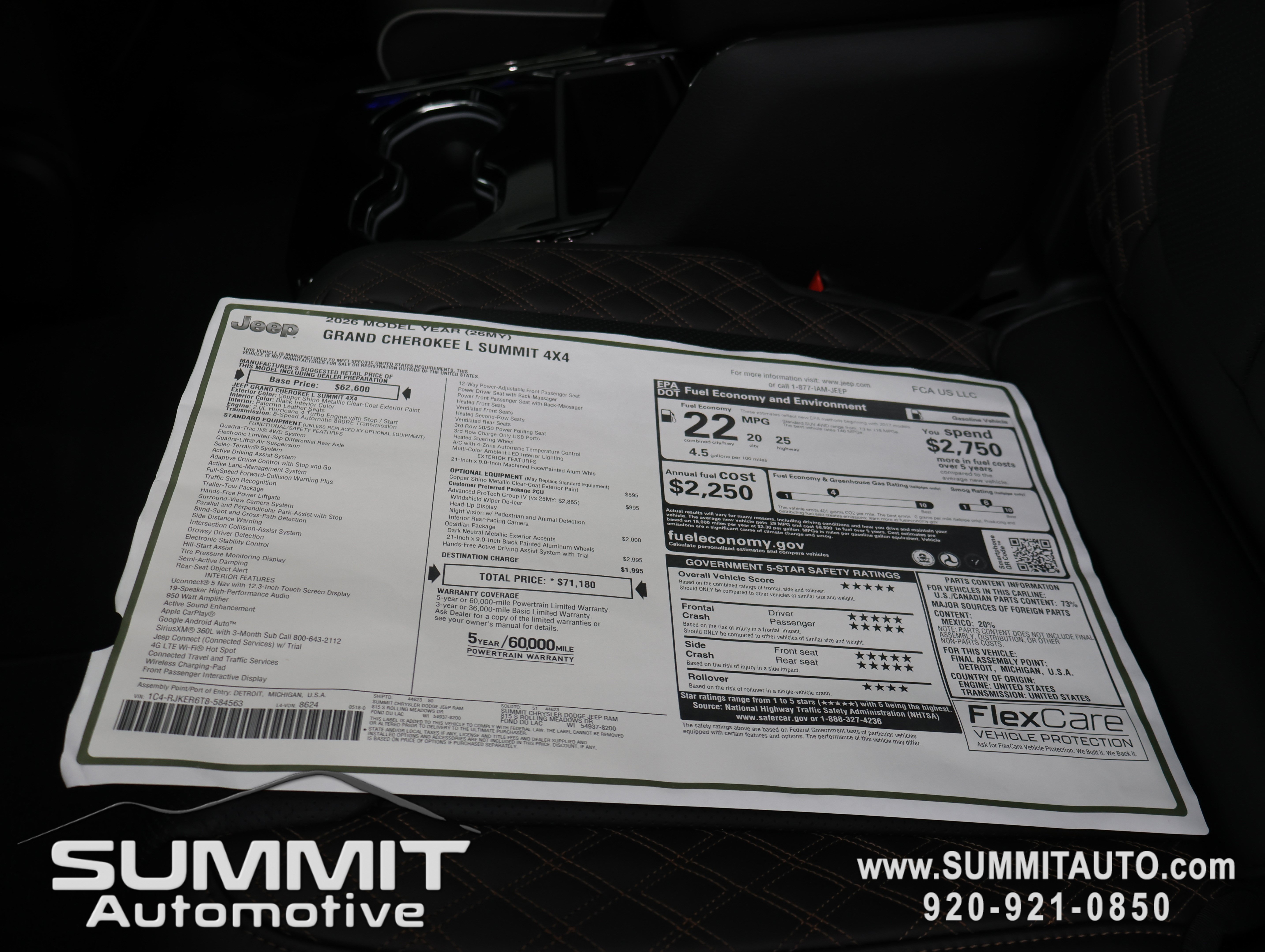New 2026 Jeep Grand Cherokee L Summit w/ Obsidian Package AWD/4WD image 45