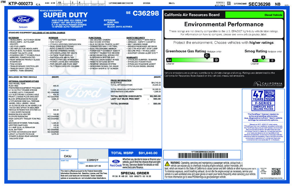 New 2025 Ford F250 Lariat w/ Lariat Ultimate Package AWD/4WD image 7