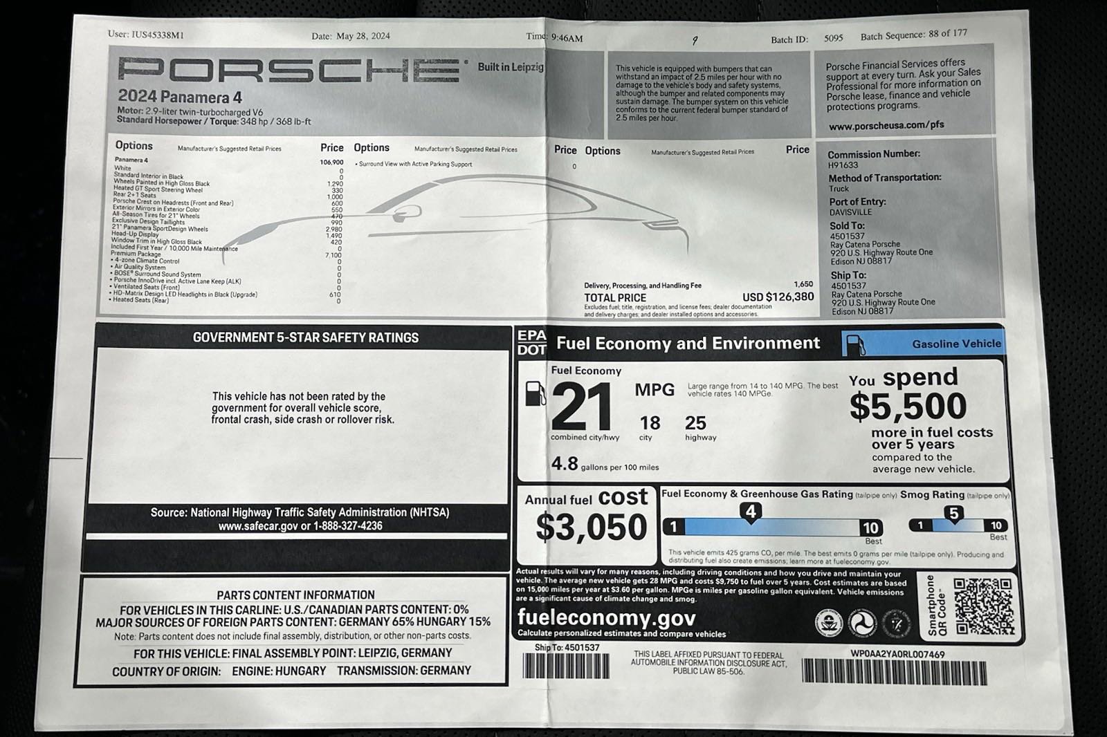 Certified 2024 Porsche Panamera 4 image 47