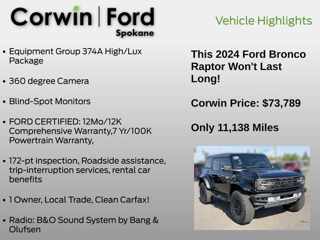 Used 2024 Ford Bronco Raptor AWD/4WD image 7