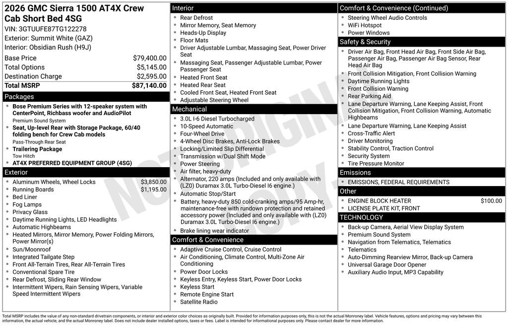 New 2026 GMC Sierra 1500 AT4X image 10