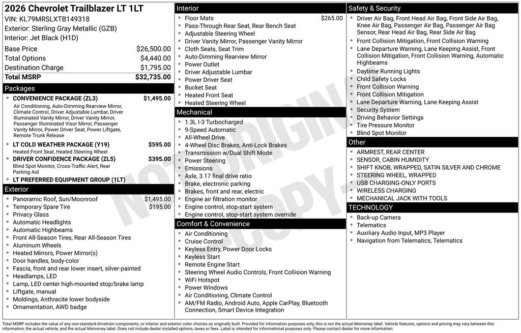 New 2026 Chevrolet TrailBlazer LT w/ Convenience Package image 4