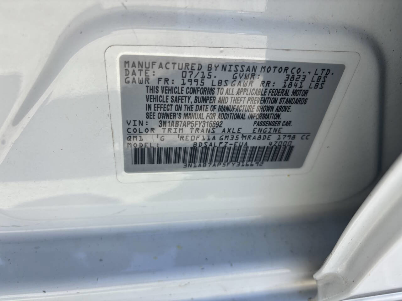 Used 2015 Nissan Sentra FE+ S FWD image 10