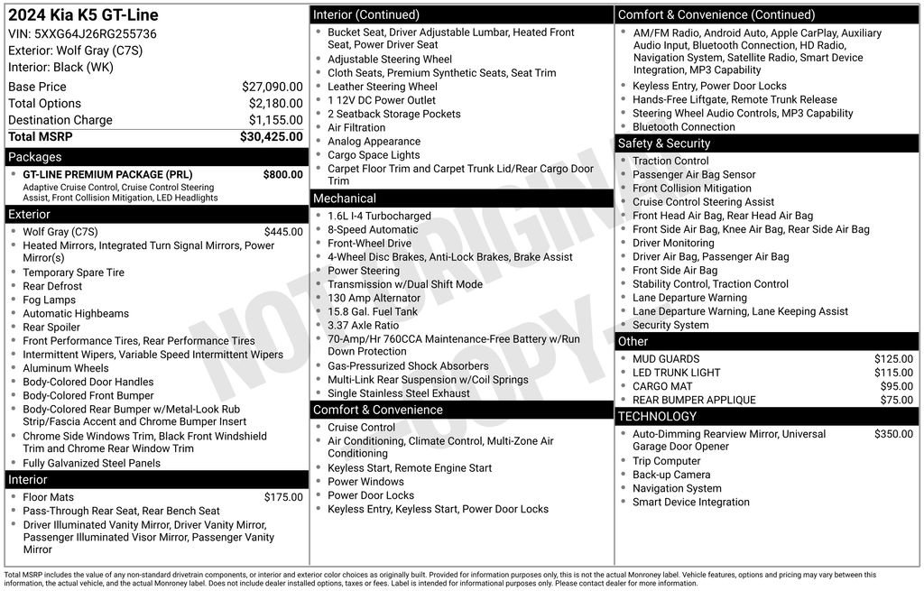 Certified 2024 Kia K5 GT-Line w/ GT-Line Premium Package FWD image 36