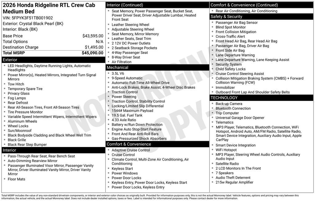 Used 2026 Honda Ridgeline RTL image 31