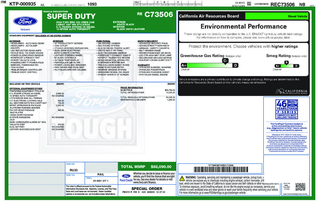Used 2024 Ford F350 Lariat w/ Sport Appearance Package AWD/4WD image 3