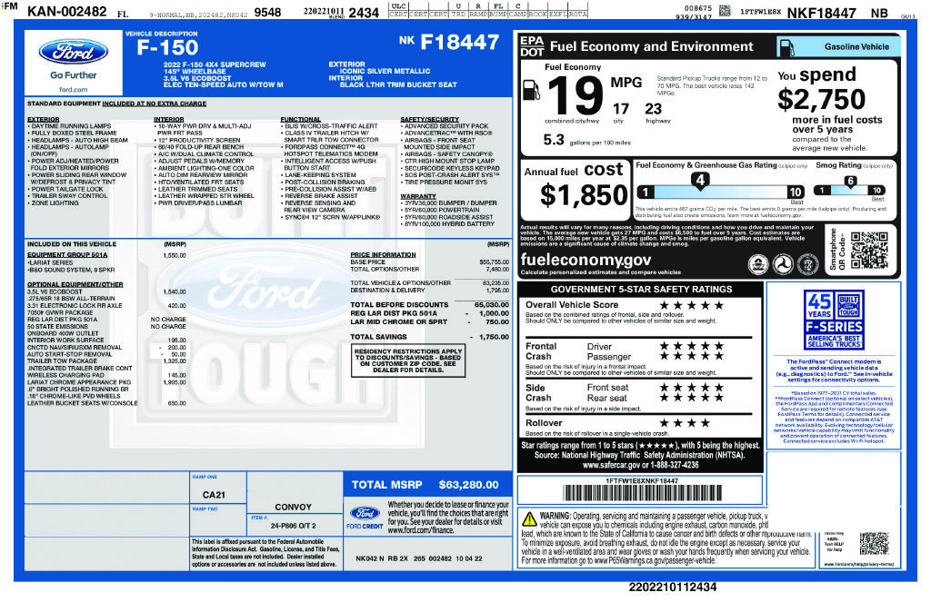 Used 2022 Ford F150 Lariat AWD/4WD image 43