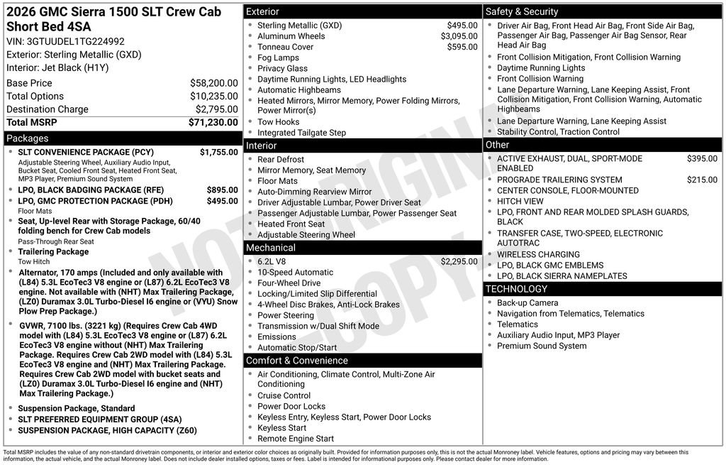 New 2026 GMC Sierra 1500 SLT w/ SLT Convenience Package image 27