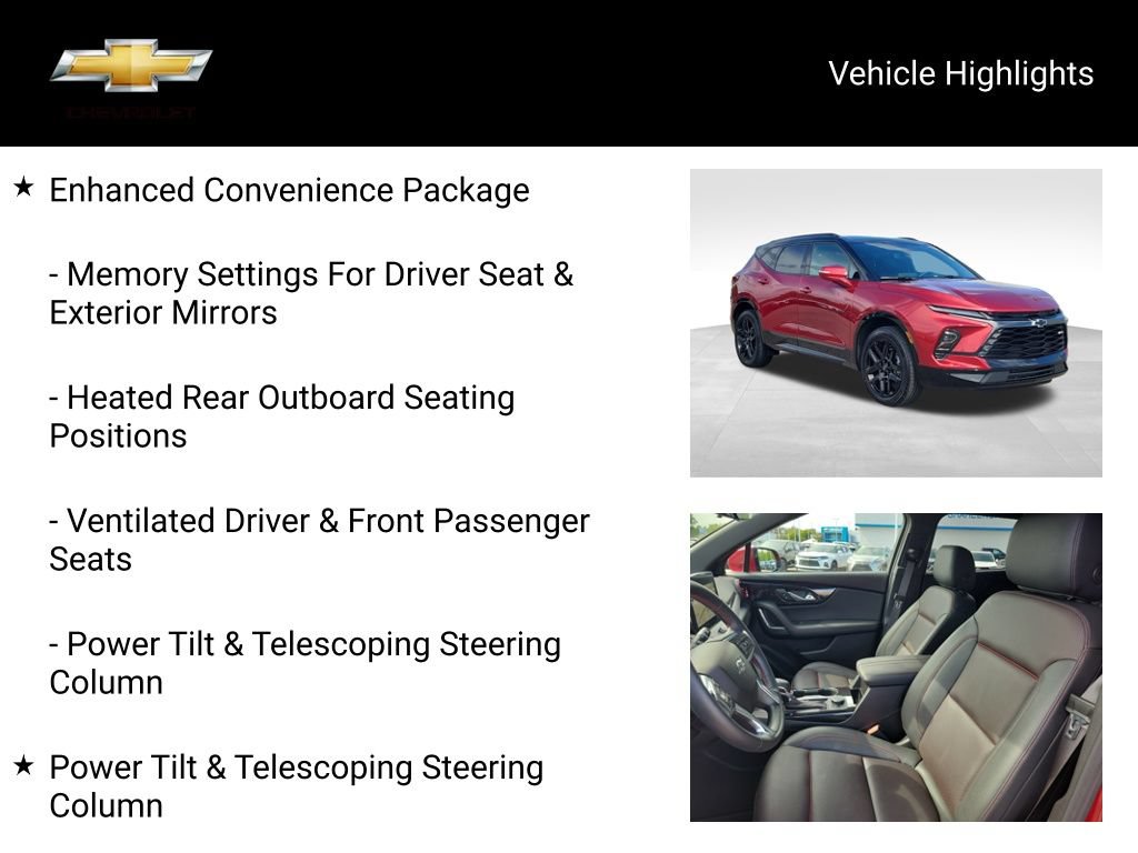 Certified 2024 Chevrolet Blazer RS w/ Driver Confidence II Package AWD/4WD image 21