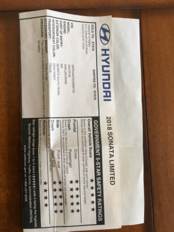 Used 2018 Hyundai Sonata Limited w/ Cargo Package image 40